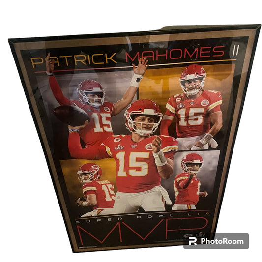 Patrick Mahomes Super Bowl MVP LIV Poster Framed