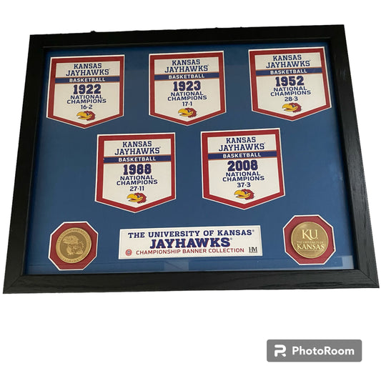 Kansas Jayhawks Basketball National Championships Framed