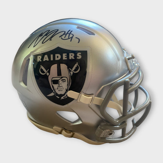 Las Vegas Raiders Autographed Mini Helmet Devante Adams COA