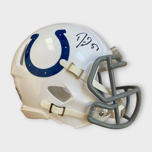 Indianapolis Colts Autographed Mini Helmet Darius Leonard JSA Witnessed