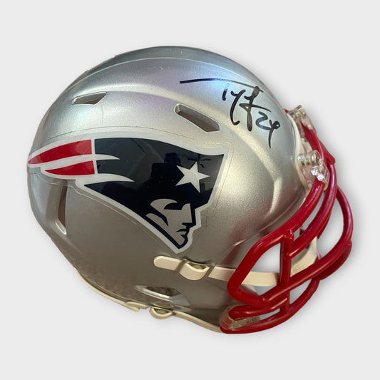 New England Patriots Autographed Mini Helmet Ty Law TRISTAR COA