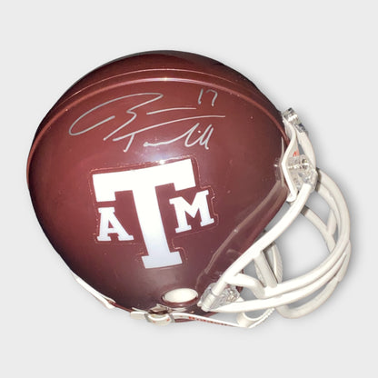 Texas A&M Aggies Autographed Mini Helmet Ryan Tannehill COA