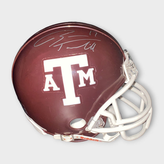 Texas A&M Aggies Autographed Mini Helmet Ryan Tannehill COA