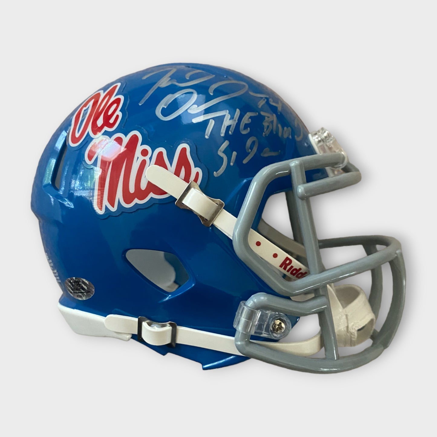 Ole Miss Rebels Autographed Mini Helmet Michael Oher COA