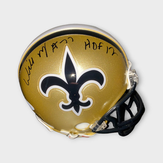 New Orleans Saints Autographed Mini Helmet Willie Roaf COA
