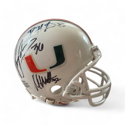 Miami Hurricanes Autographed Mini Helmet Multiple Hurricanes