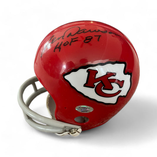 Kansas City Chiefs Autographed Mini Helmet Len Dawson Bobby Bell COA