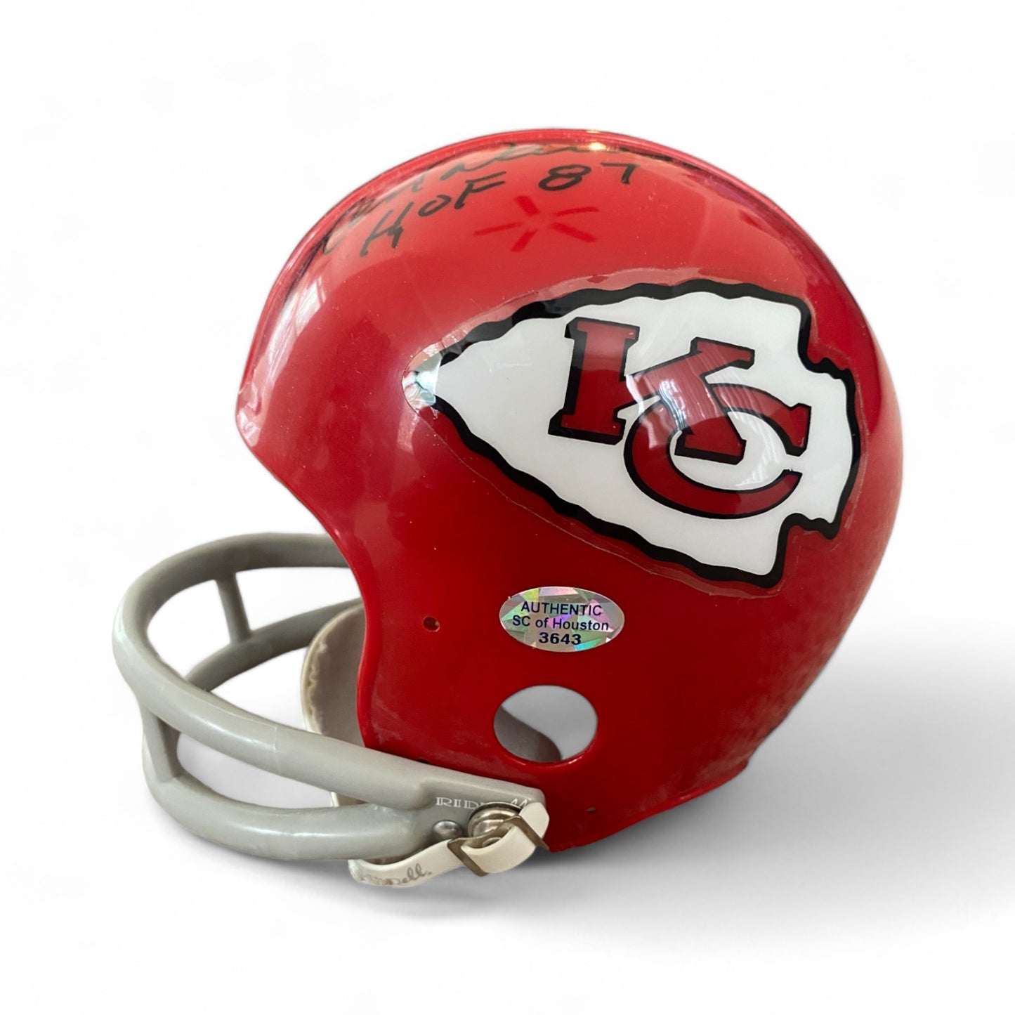 Kansas City Chiefs Autographed Mini Helmet Len Dawson Bobby Bell COA